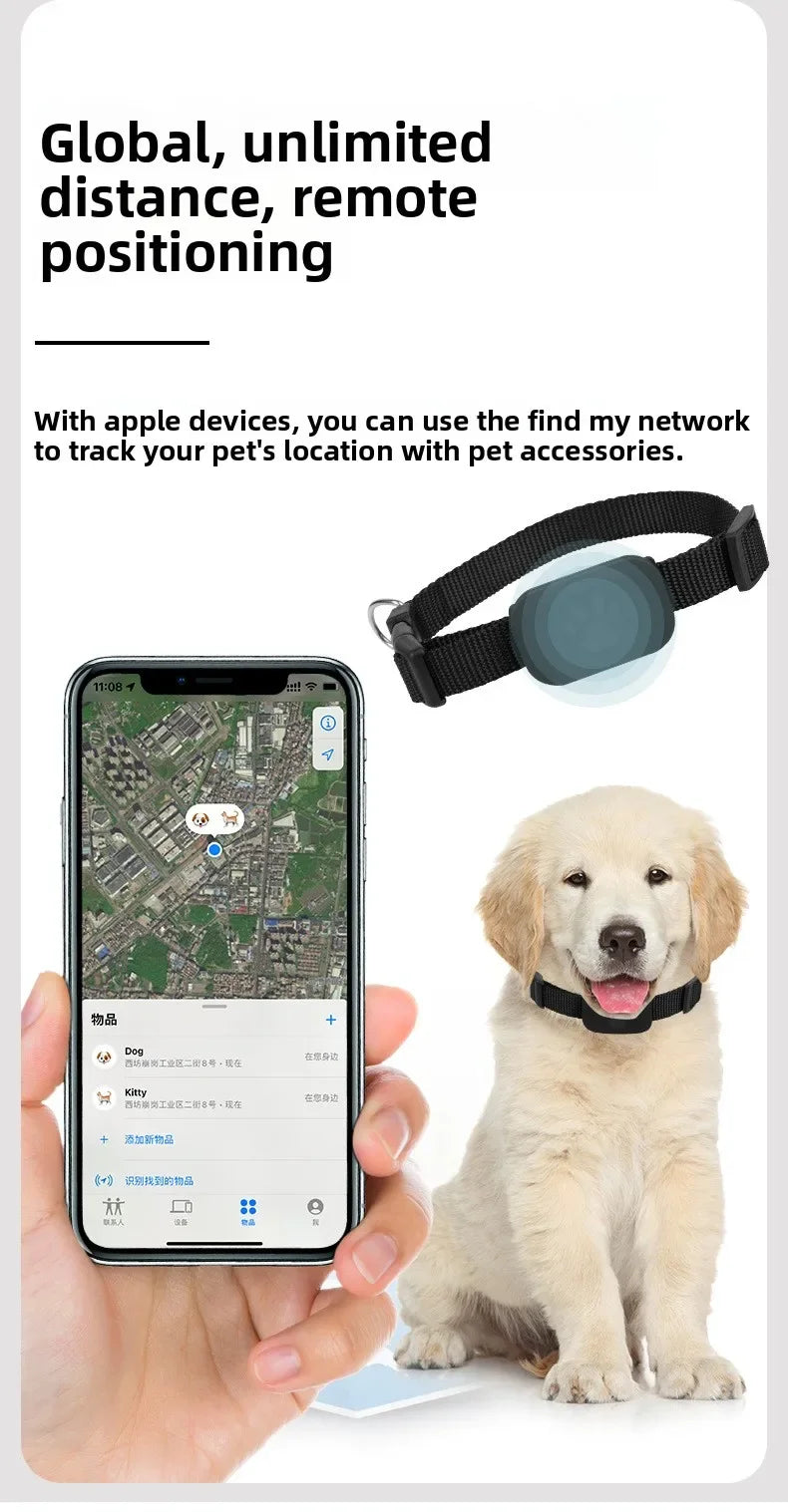 Apple Find My Mini Pet Collar Tracker — 90dB Alert for Cats & Dogs