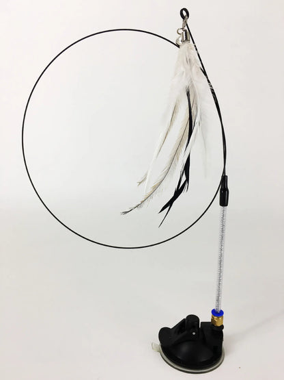 Hands-Free Suction Cup Cat Toy - Interactive Feather Wand Set
