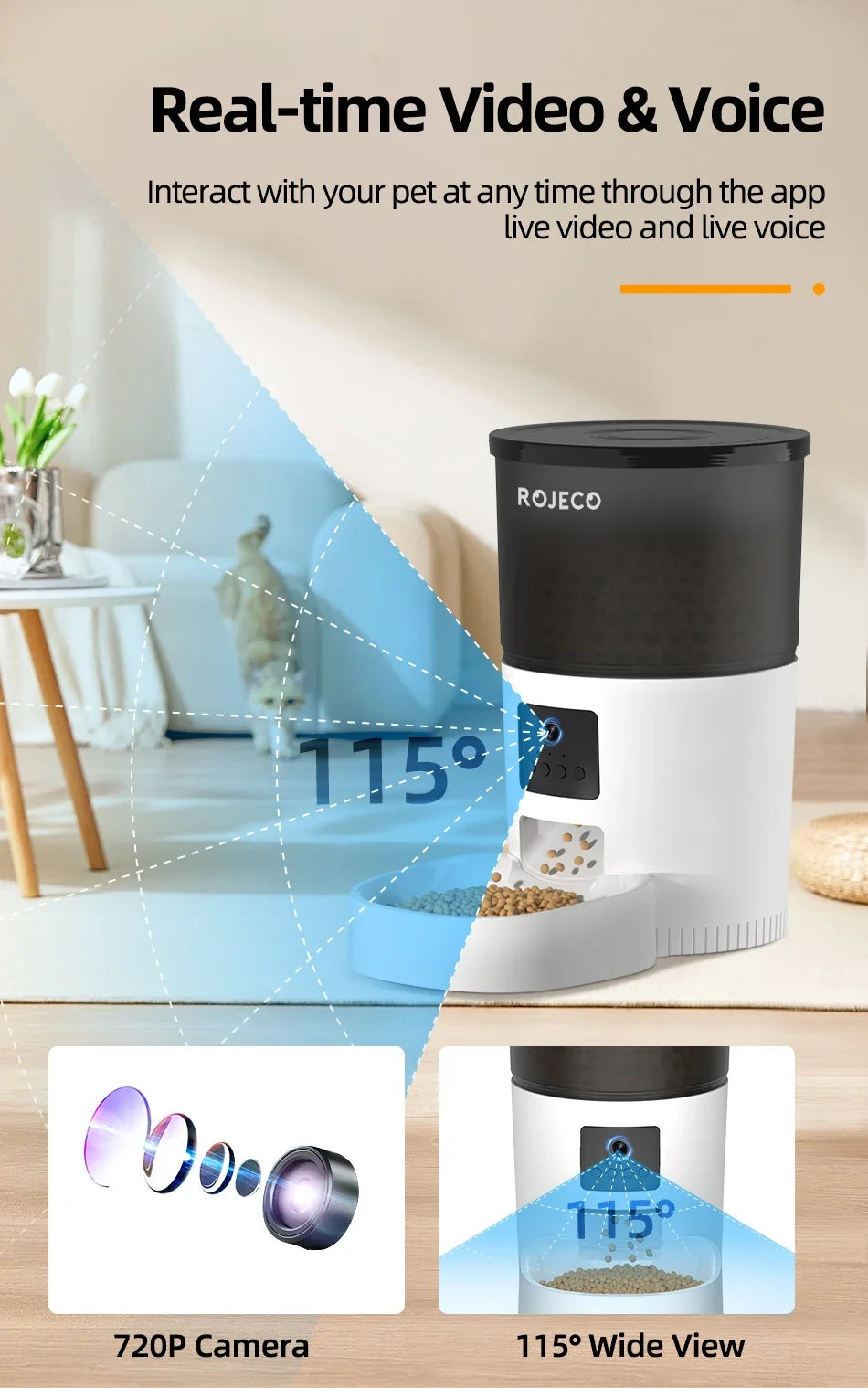 3L Smart Automatic Pet Feeder with HD Camera & WiFi