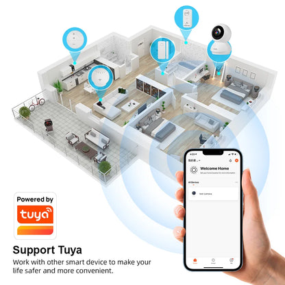 Smart WiFi Pet Camera with AI Tracking & Night Vision