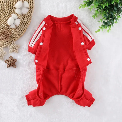 Dog Fleece Hoodie Jumpsuit | Warm Autumn Winter Sweatshirt for Puppies, Cats & Small Dogs