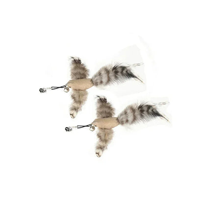 Interactive Bird Feather Wand Cat Toy with Bell - Teaser Stick for Kittens