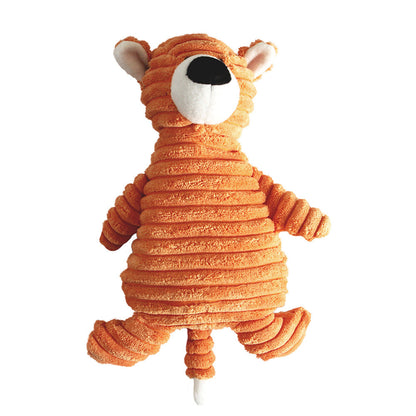 Corduroy Animal Squeaky Dog Toy - Bite Resistant
