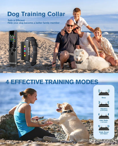 Remote Dog Training Collar — 1600ft Range, IP67 Waterproof & Bark Control