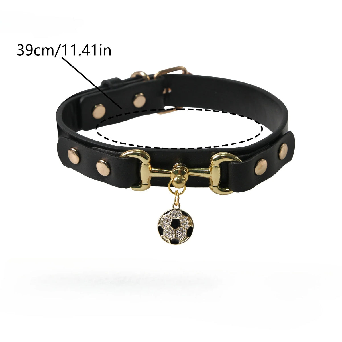 Heart Print Leather Collar for Small Dogs & Cats