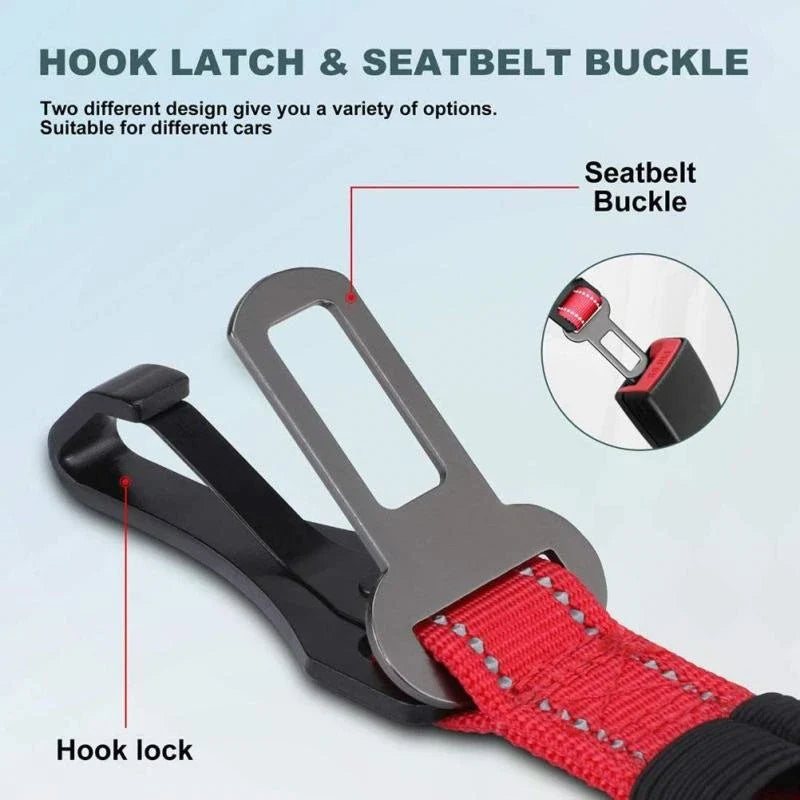 Adjustable Reflective Dog Car Seat Belt Safety Leash
