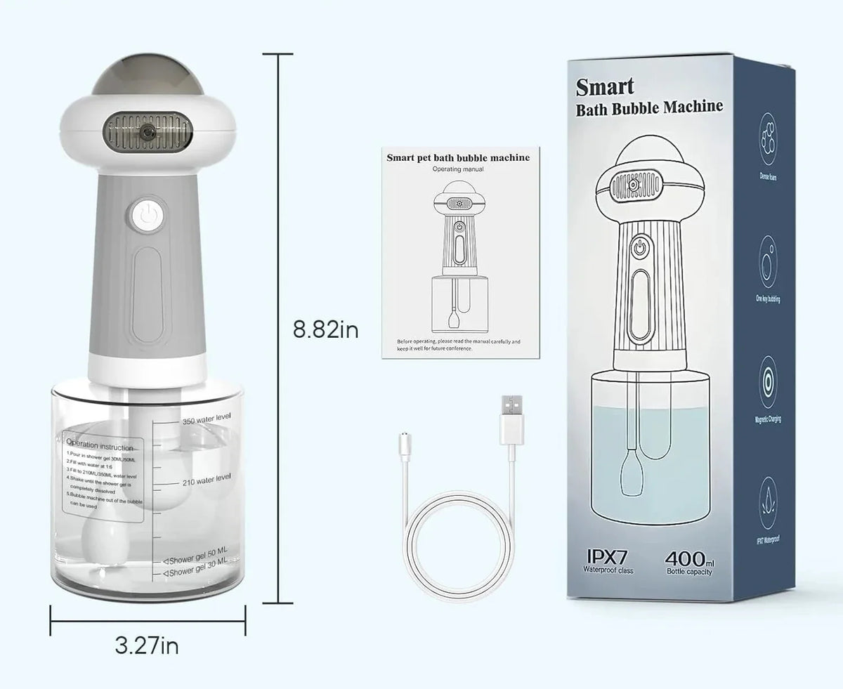 Electric Foaming Pet Shampoo Dispenser for Dogs & Cats