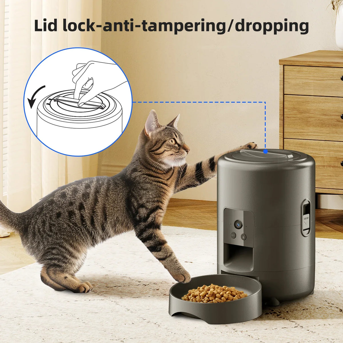 2L Automatic Pet Feeder with Camera — App-Controlled Timed Food Dispenser for Cats & Dogs