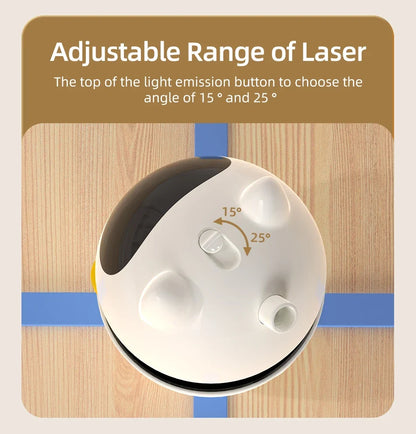3-in-1 Smart Cat Toy with 360° Laser & 3 Replacement Feather Teasers