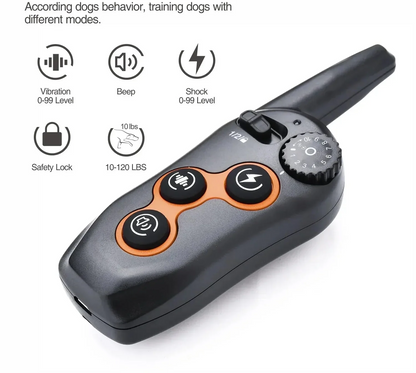 Rechargeable Dog Training Collar - IPX7 Waterproof with Remote for All Dog Sizes