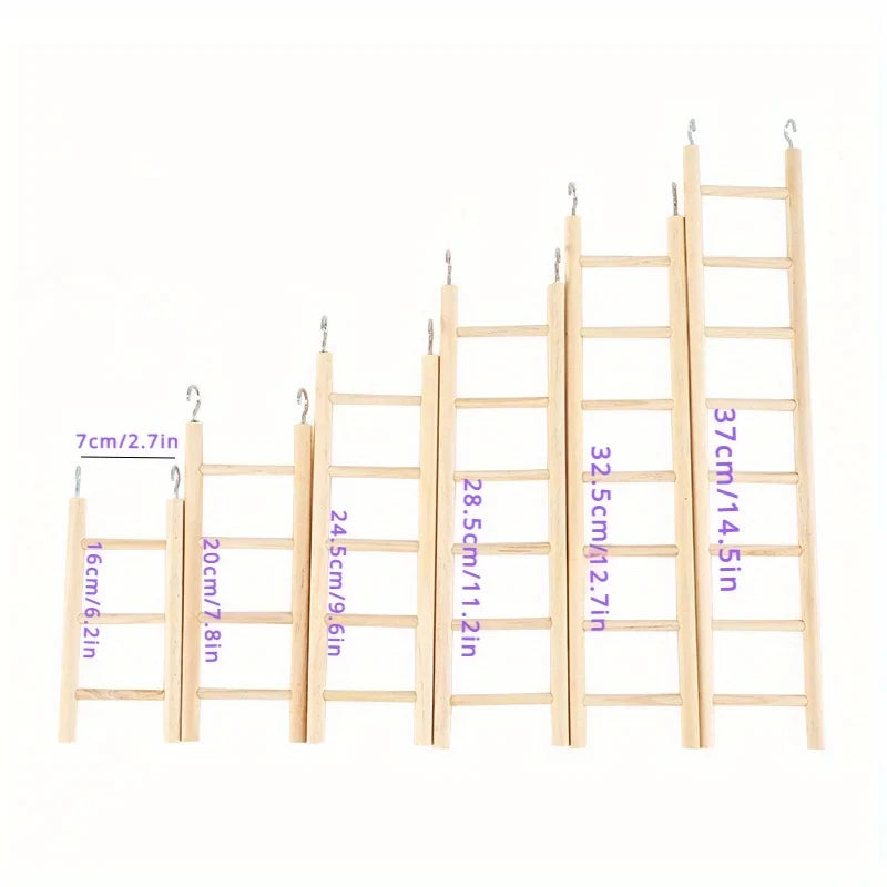 Solid Wood Climbing Ladder for Birds & Small Pets