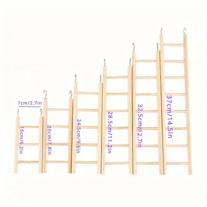 Solid Wood Climbing Ladder for Birds & Small Pets