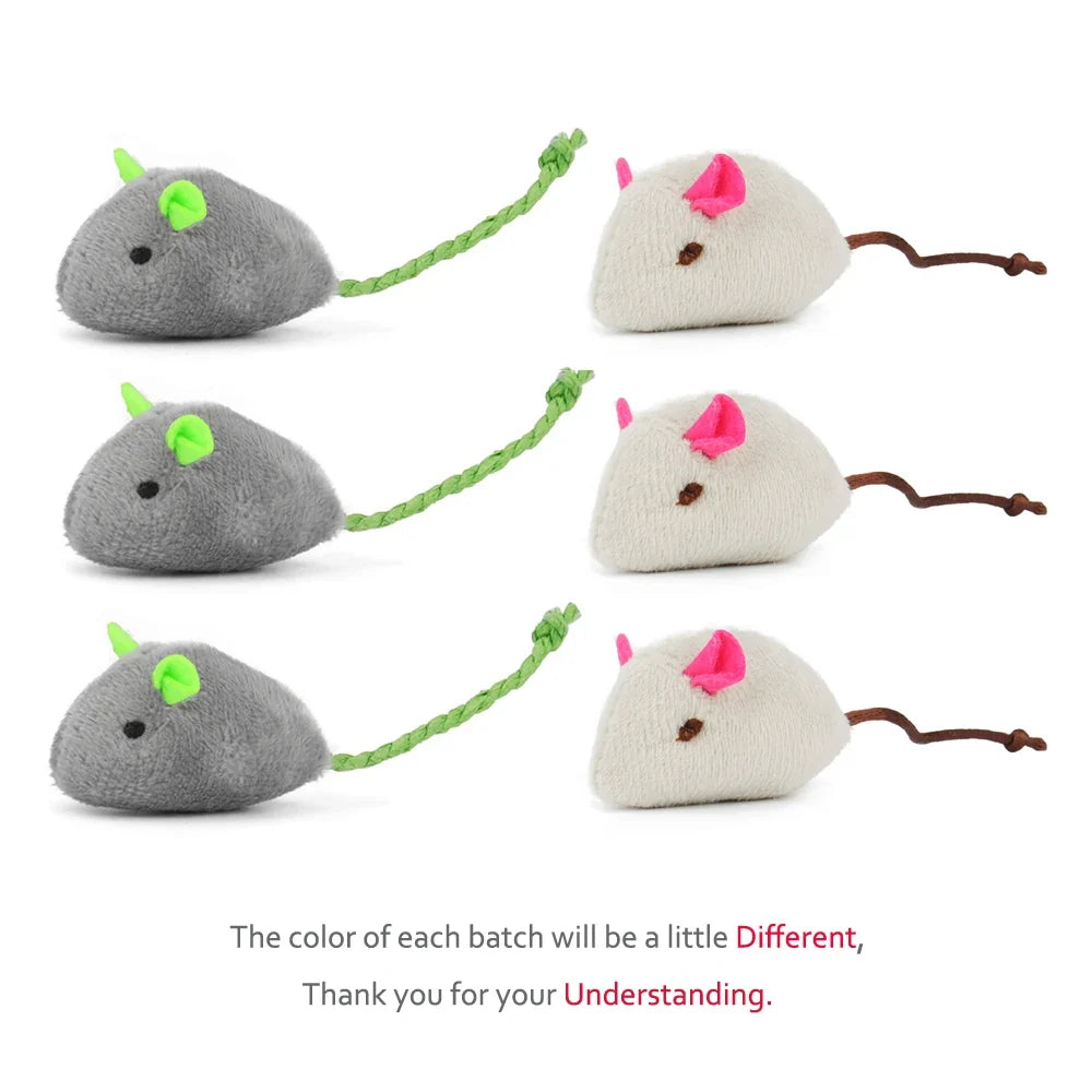 Catnip Plush Mouse Cat Toys – 6 Pack