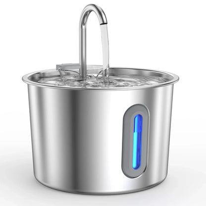 2.2L Stainless Steel Automatic Pet Water Dispenser with Water Level Window