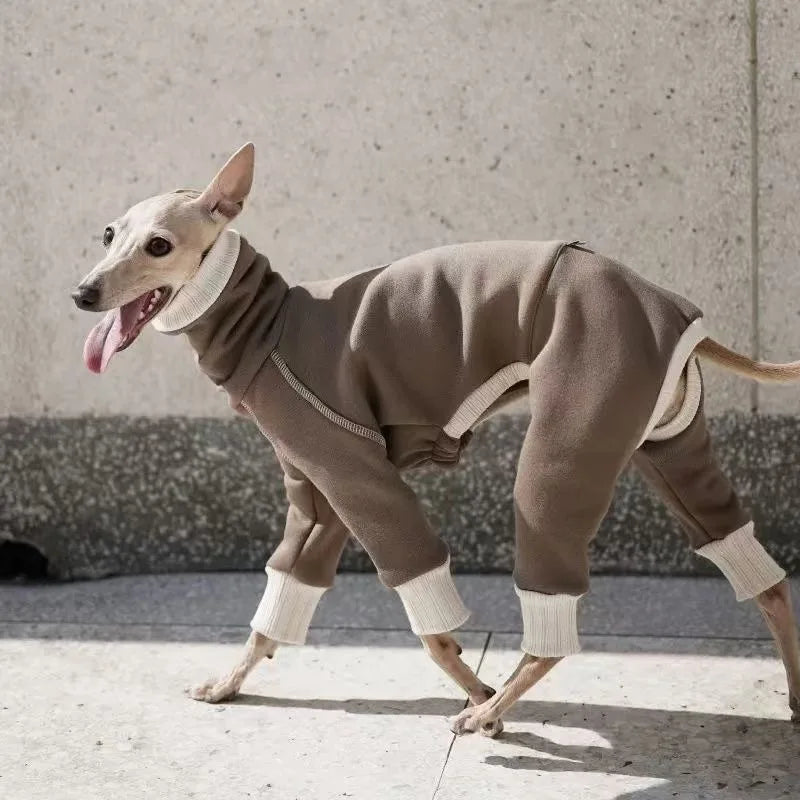 High-Neck Plush Dog Jumper — Four-Legged Warm Base Layer