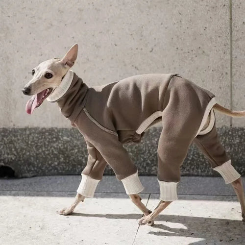 High-Neck Plush Dog Jumper — Four-Legged Warm Base Layer
