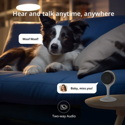2K Indoor WiFi Security Camera — Baby, Pet & Home Monitor with 2-Way Audio