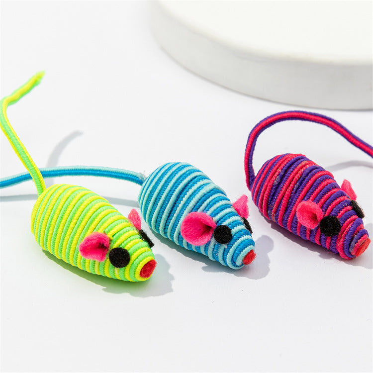 Plush Mouse Toy Set for Cats - Interactive Feather Toys