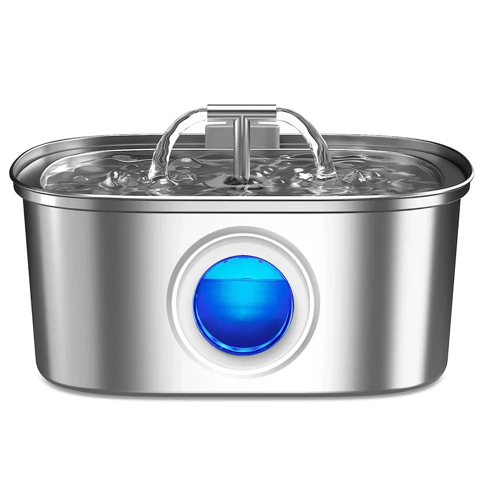 3.2L Stainless Steel USB Pet Water Fountain — Quiet Filter Pump for Cats & Dogs