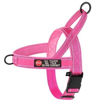 Tactical No-Pull Dog Harness - Reflective Nylon Vest for Training