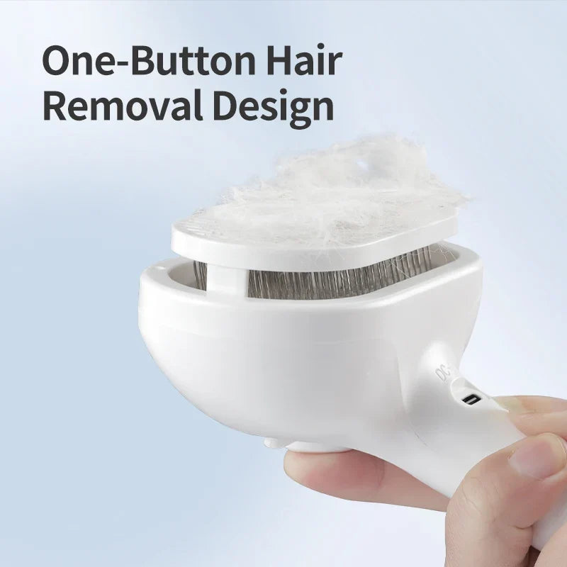 Steam Comb Pet Hair Brush — Electric Grooming Brush for Cats & Dogs