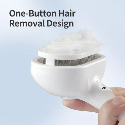 Steam Comb Pet Hair Brush — Electric Grooming Brush for Cats & Dogs