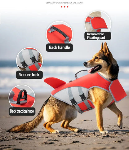 Shark Fin Dog Life Jacket Safety Swim Vest