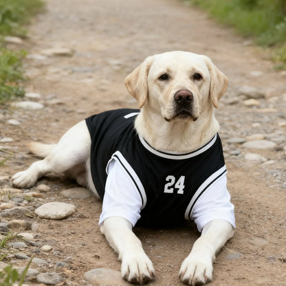 Basketball Print Faux Two-Piece Dog Cooling Vest Shirt | Summer Casual Top for Medium & Large Dogs