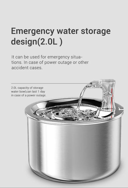 Premium Stainless Steel Cat Water Fountain with Smart Motion Sensor