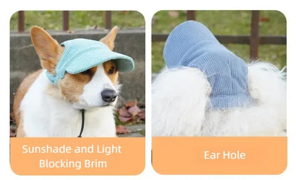 Pet Baseball Cap with Ear Holes | Adjustable Summer Sport Hat for Dogs & Cats