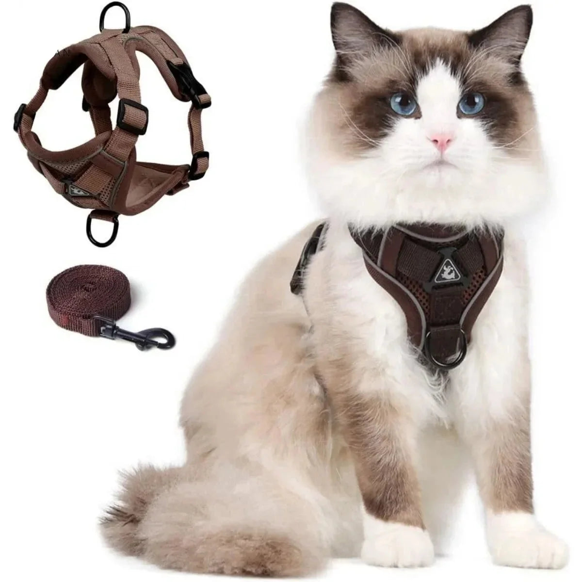 Adjustable Cat Vest Harness and Leash Set - Reflective Trim for All Sizes