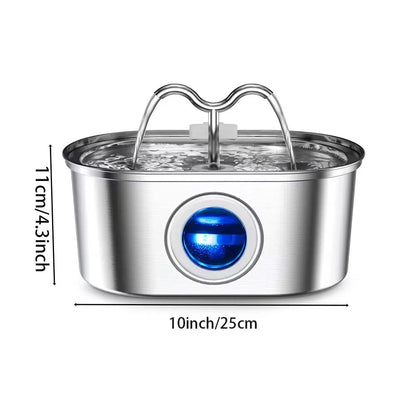 3.2L Stainless Steel USB Pet Water Fountain — Quiet Filter Pump for Cats & Dogs