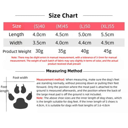 Winter Anti-Slip Dog Boots | Set of 4 for Small & Medium Dogs & Cats