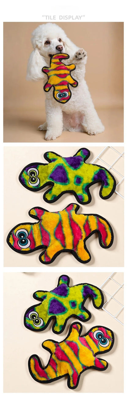 Plush Gecko Interactive Chew Toy for Small Dogs