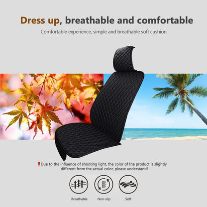 Universal Breathable Flax Car Seat Cover & Cushion Protector