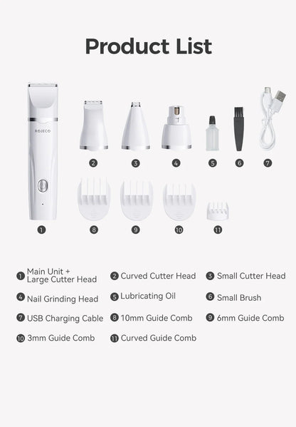 4-in-1 Electric Pet Grooming Kit for Dogs & Cats