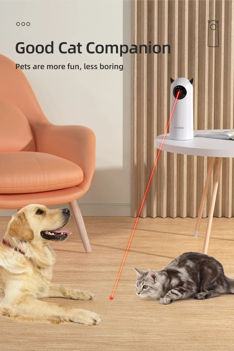 Interactive Smart Cat Toy with LED Laser and Handheld Control