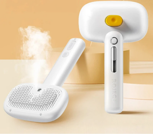 Pet Steam Comb - Electric Spray Brush for Dog & Cat Hair Removal and Grooming