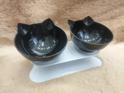Double Pet Bowl with Non-Slip Stand