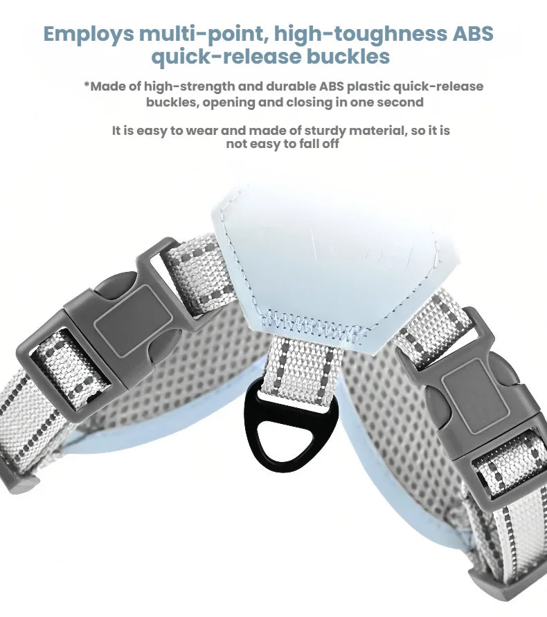 Reflective X-Shape Dog Harness & Leash Set | Adjustable Quick-Release Vest for Small & Medium Dogs