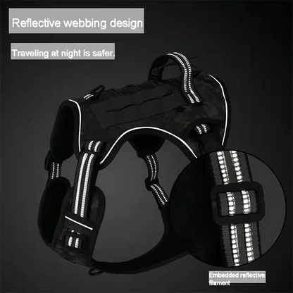 No-Pull Reflective Tactical Dog Harness Vest