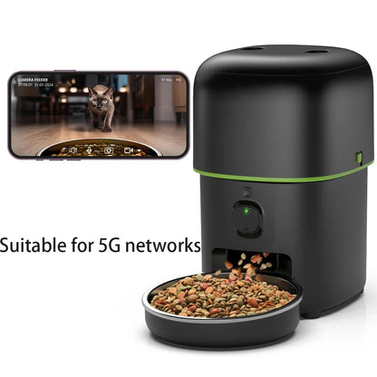 Smart Pet Feeder with HD Camera - 2L Automatic Food Dispenser with WiFi & Video Monitoring