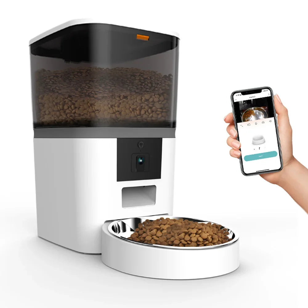 Smart Pet Feeder with HD Camera - 4L Automatic Food Dispenser with App Control