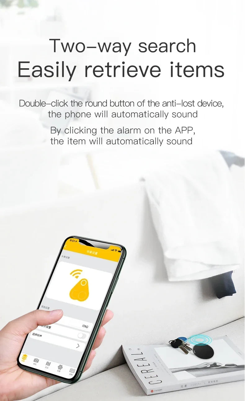 Slim Square Bluetooth Anti-Lost Tracker — 10+ Month Battery Life