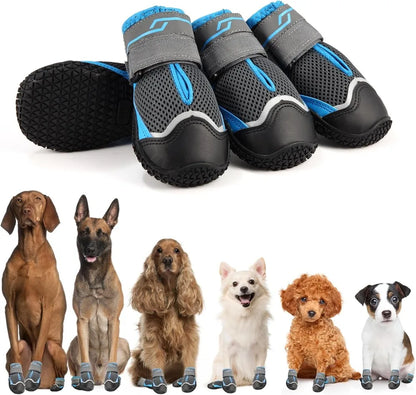 Breathable High-Cut Dog Boots for Hot Pavement & Summer Hiking | Set of 4