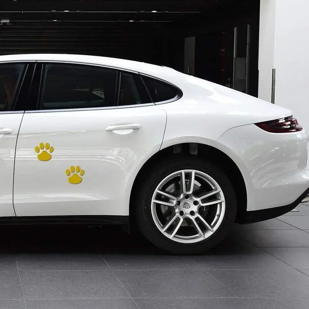 3D Paw Print Car Stickers - Animal Footprint Decals (2-Pack)