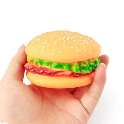 Hamburger Squeaky Dog Toy