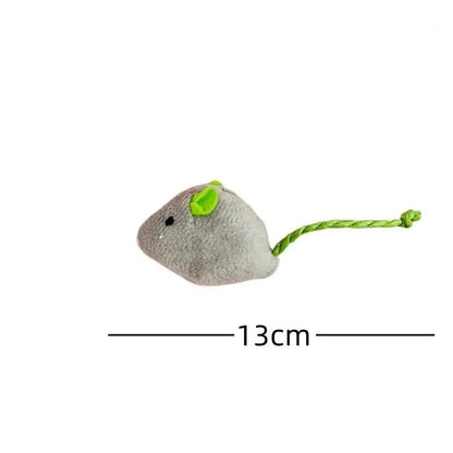 Plush Mouse Toy Set for Cats - Interactive Feather Toys