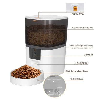 4L Smart Wi-Fi Pet Feeder with Camera — App-Controlled Automatic Food Dispenser for Cats
