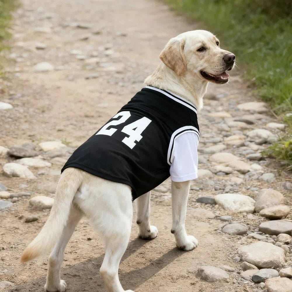 Basketball Print Faux Two-Piece Dog Cooling Vest Shirt | Summer Casual Top for Medium & Large Dogs
